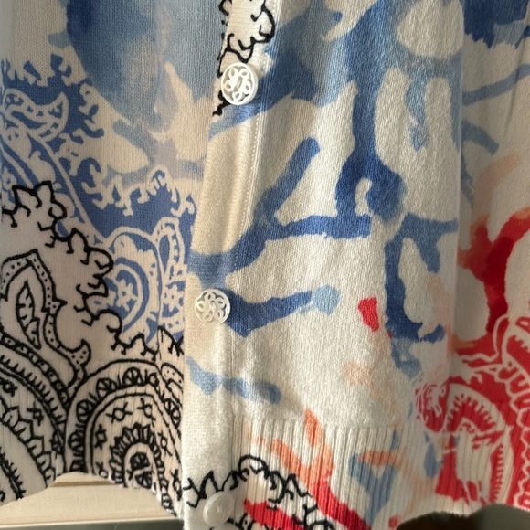 Christopher & Banks Unique Sea-life Print Cardigan Lightweight Sz M cotton - Picture 2 of 14